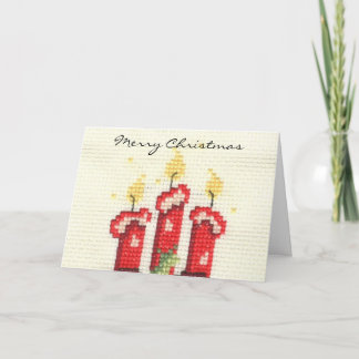merry christmas candles holiday card