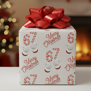 Merry Christmas Candy Cane 6-7 Meme Pattern Wrapping Paper