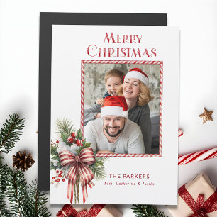 Merry Christmas Candy Cane Bow Photo