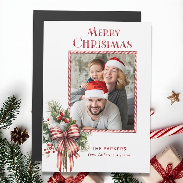 Merry Christmas Candy Cane Bow Photo (Creator Uploaded)