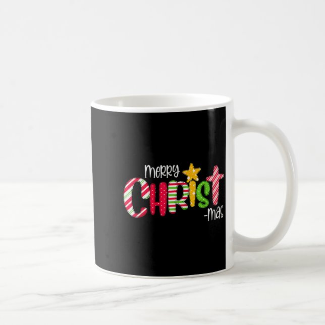 Merry Christmas Candy Cane Christ Holiday Faith  Coffee Mug (Right)