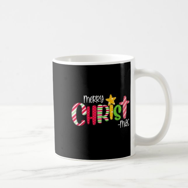 Merry Christmas Candy Cane Christ Holiday Faith  Coffee Mug (Right)