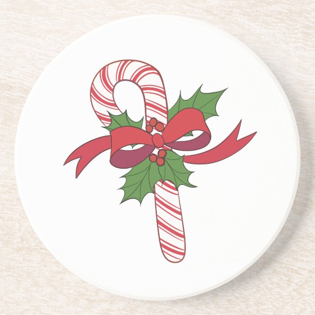 Merry Christmas Candy Cane Coaster (Front)