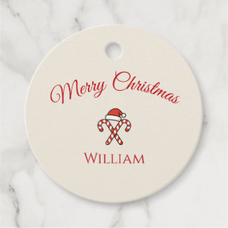 Merry Christmas Candy Cane Favour Tags