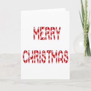 Merry Christmas Candy Cane Font Holiday Card
