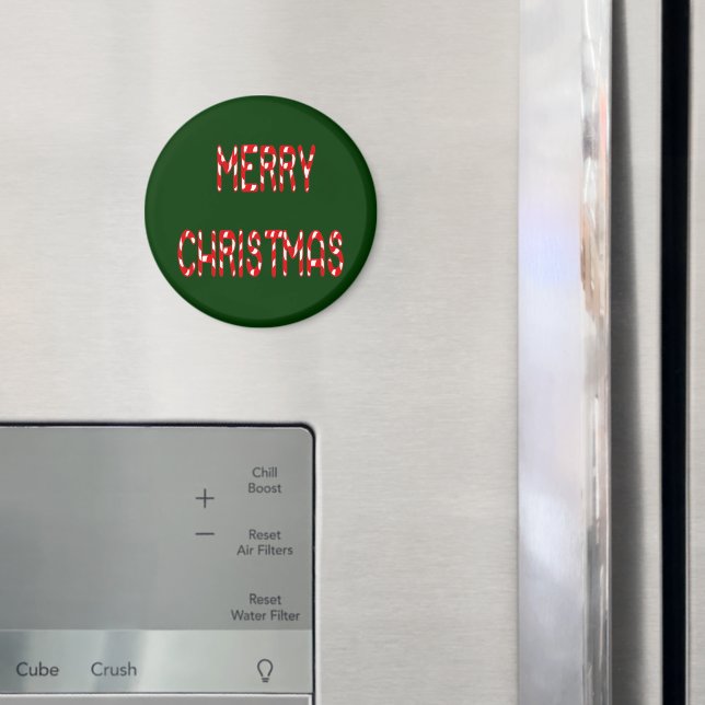 Merry Christmas Candy Cane Font Magnet (In Situ (Fridge))
