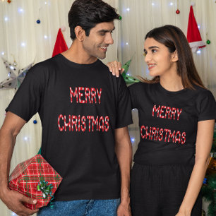 Merry Christmas Candy Cane Font T-Shirt
