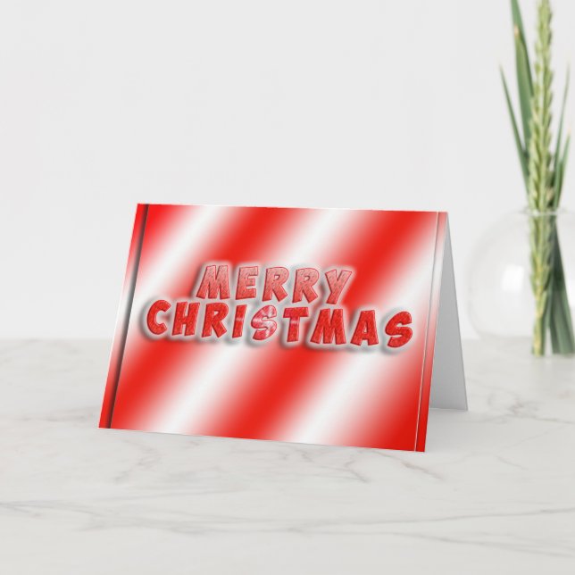 Merry Christmas Candy Cane Greeting Card (Front)