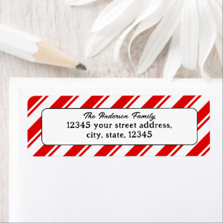 Merry Christmas Candy Cane Return Address Label