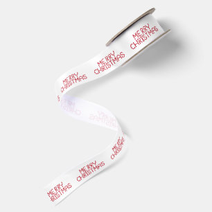 Merry Christmas Candy Cane Satin Ribbon