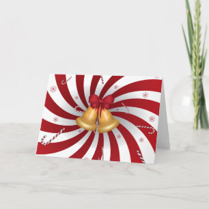 Merry Christmas Candy Canes & Bells Holiday Card