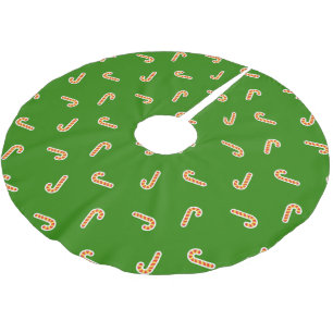 Merry Christmas candy canes green Brushed Polyester Tree Skirt