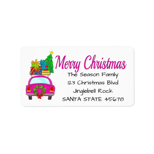 Merry Christmas car address label (Front)