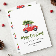 Merry Christmas Car with Tree