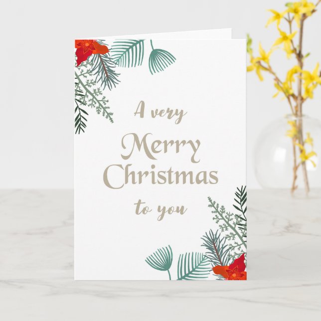 Merry Christmas Card (Yellow Flower)