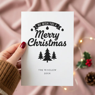Merry Christmas Card – Custom Name & Year, Modern