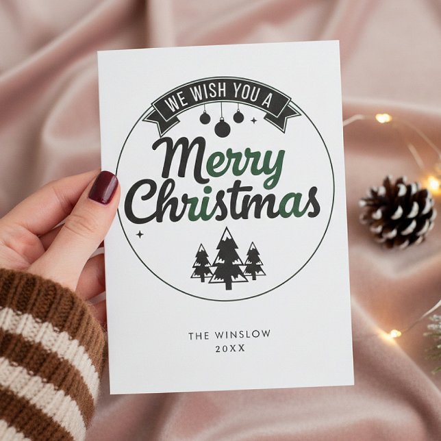 Merry Christmas Card – Custom Name & Year, Modern (Creator Uploaded)