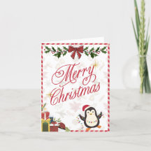 Merry Christmas Card – Cute Penguin