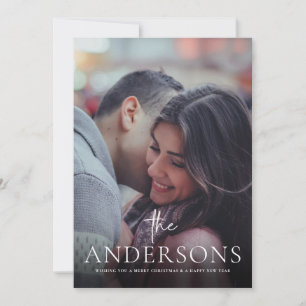 Merry Christmas Card Family Couple Minimal Photo