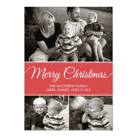 Merry Christmas Card | Flat | Red