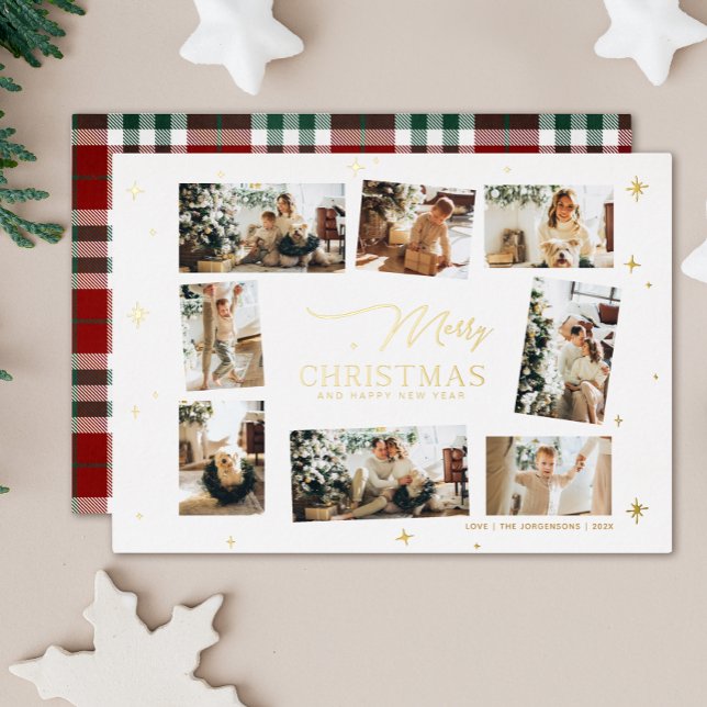 Merry Christmas Card Foil Collage Holiday card (Creator Uploaded)