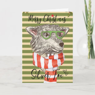 merry christmas card funny silver fox