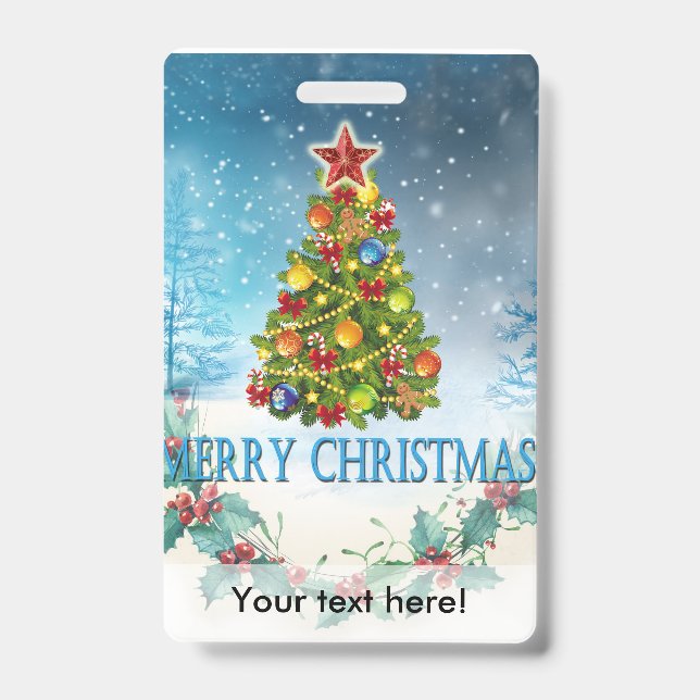Merry Christmas card ID Badge (Front)