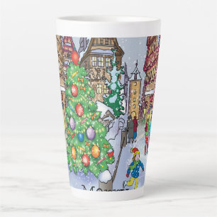 Merry Christmas card  Latte Mug