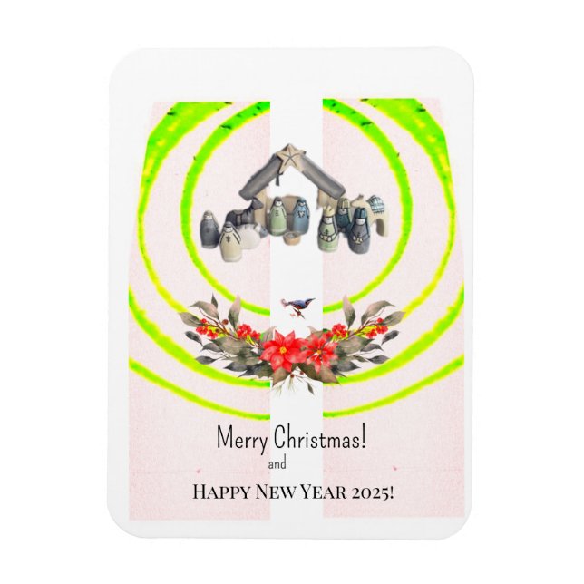 Merry Christmas! Card Magnet (Vertical)