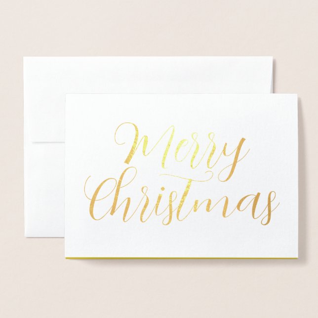Merry Christmas Card, Modern Calligraphy Chic Card (Front With Envelope)