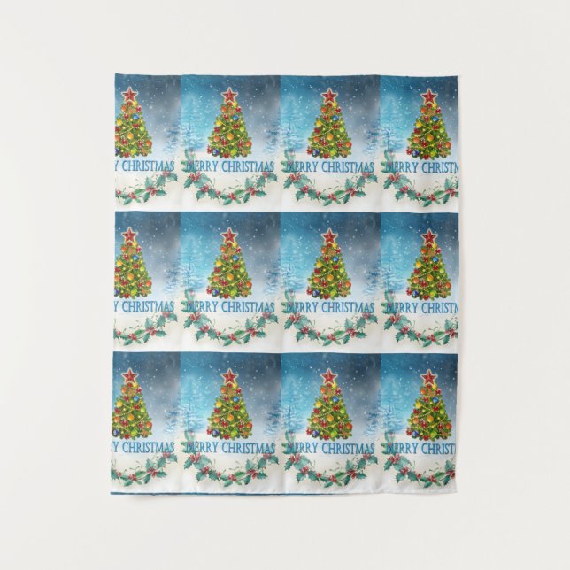 Merry Christmas card Tapestry (Front)