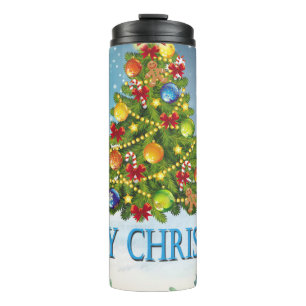 Merry Christmas card Thermal Tumbler
