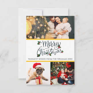 merry christmas card with 3 photos 