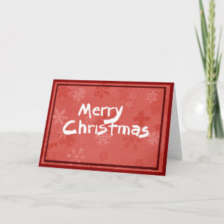 Merry Christmas card with red snowflake pattern