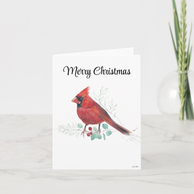 Merry Christmas Cardinal Holiday Card (Front)