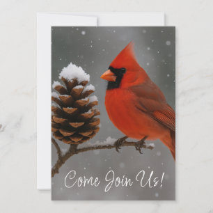 Merry Christmas Cardinal Invitation