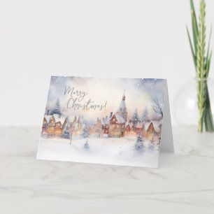 Merry Christmas Cards, Winter Snow Landscape Holiday Card