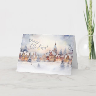 Merry Christmas Cards, Winter Snow Landscape Holiday Card