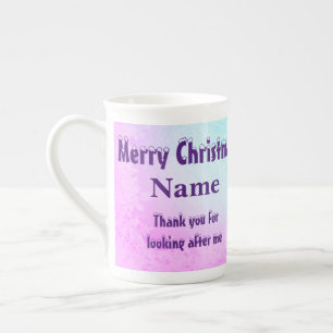 Merry Christmas Carer Gift Bone China Mug