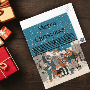 Merry Christmas Carolers PostCard