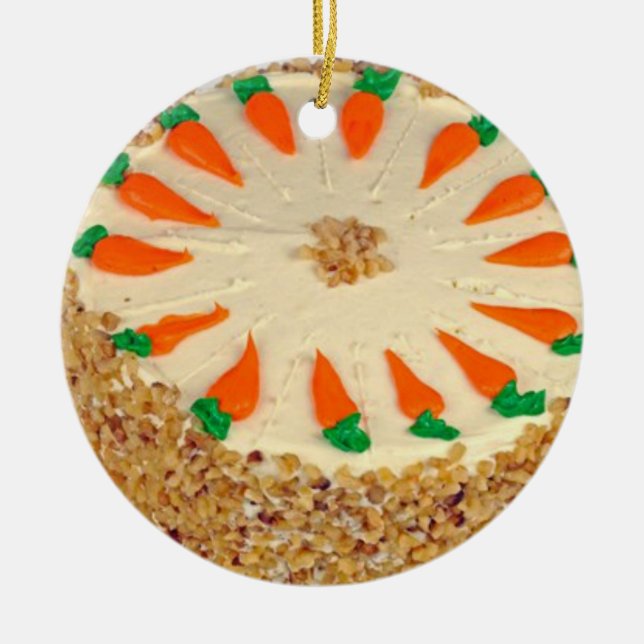 Merry Christmas Carrot Cake Food Photo  Ceramic Ornament (Front)