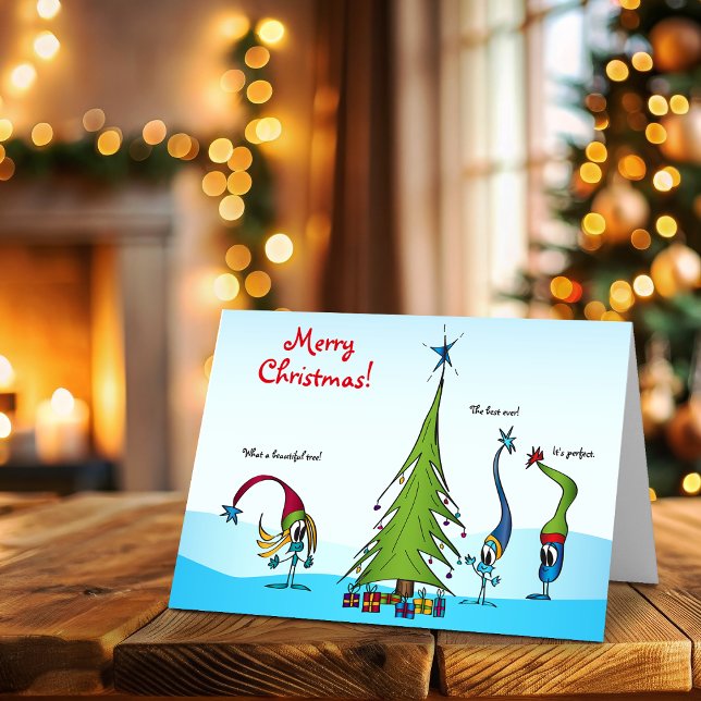 Merry Christmas Cartoon Character Greeting Cards (Take a look at this most excellent cartoon Christmas card!)