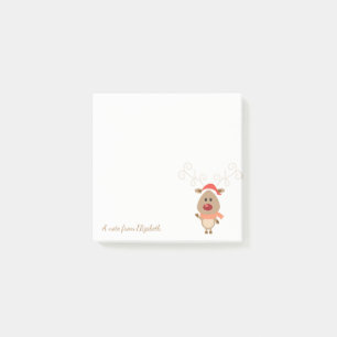 Merry Christmas,Cartoon Reindeer-Personalised Post-it Notes