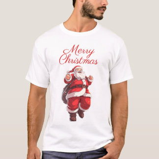 Merry Christmas Cartoon Santa T-Shirt