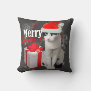 Merry Christmas Cat and Pack Cushion