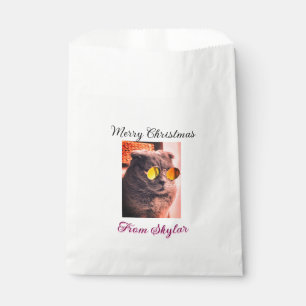 Merry Christmas cat dog pet animal love photo Favour Bag