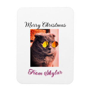 Merry Christmas cat dog pet animal love photo Magnet