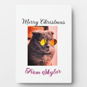 Merry Christmas cat dog pet animal love photo Plaque