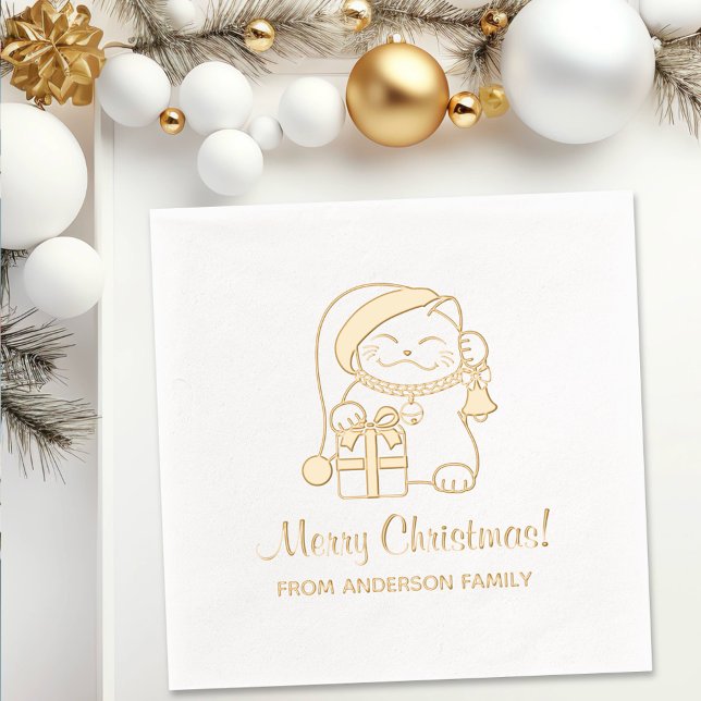 Merry Christmas Cat from Family Foil Napkins (Creator Uploaded)
