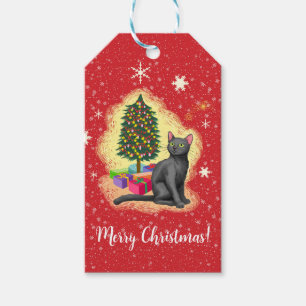 Merry Christmas Cat Gift Tags